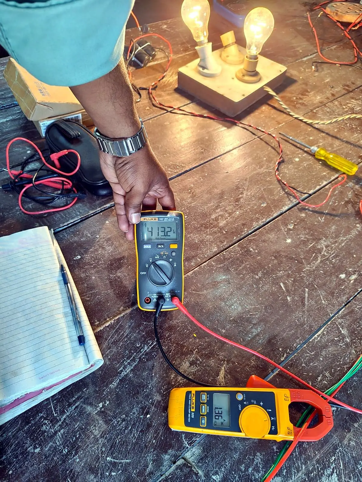 Load testing with lamps and meters