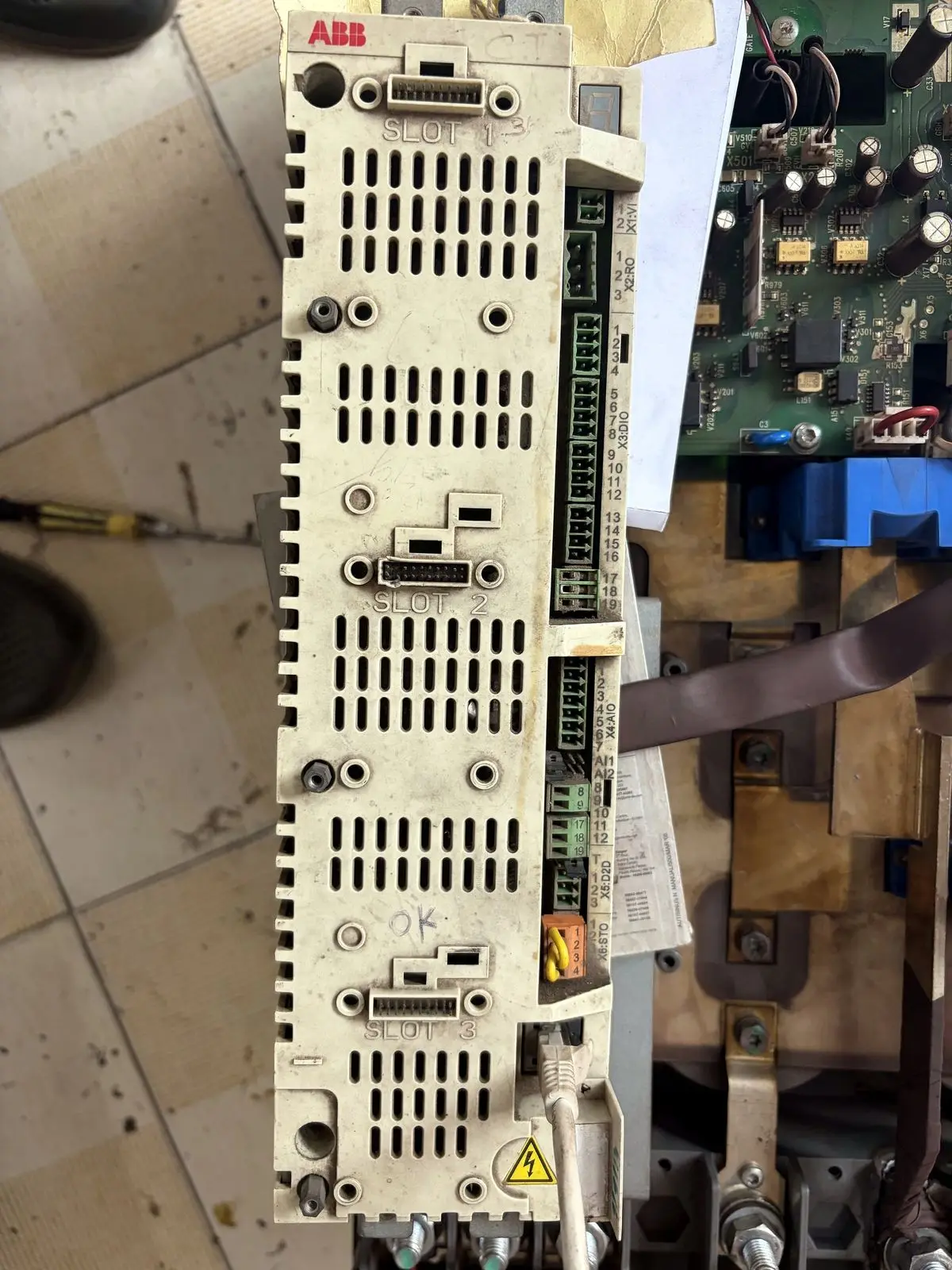 ABB drive internals opened for repair