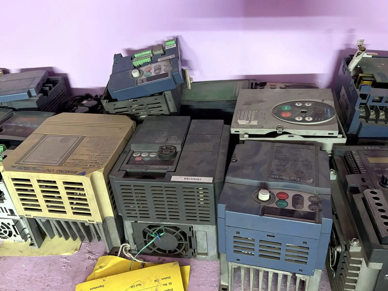 Fuji, Yaskawa and other drives waiting in the repair queue