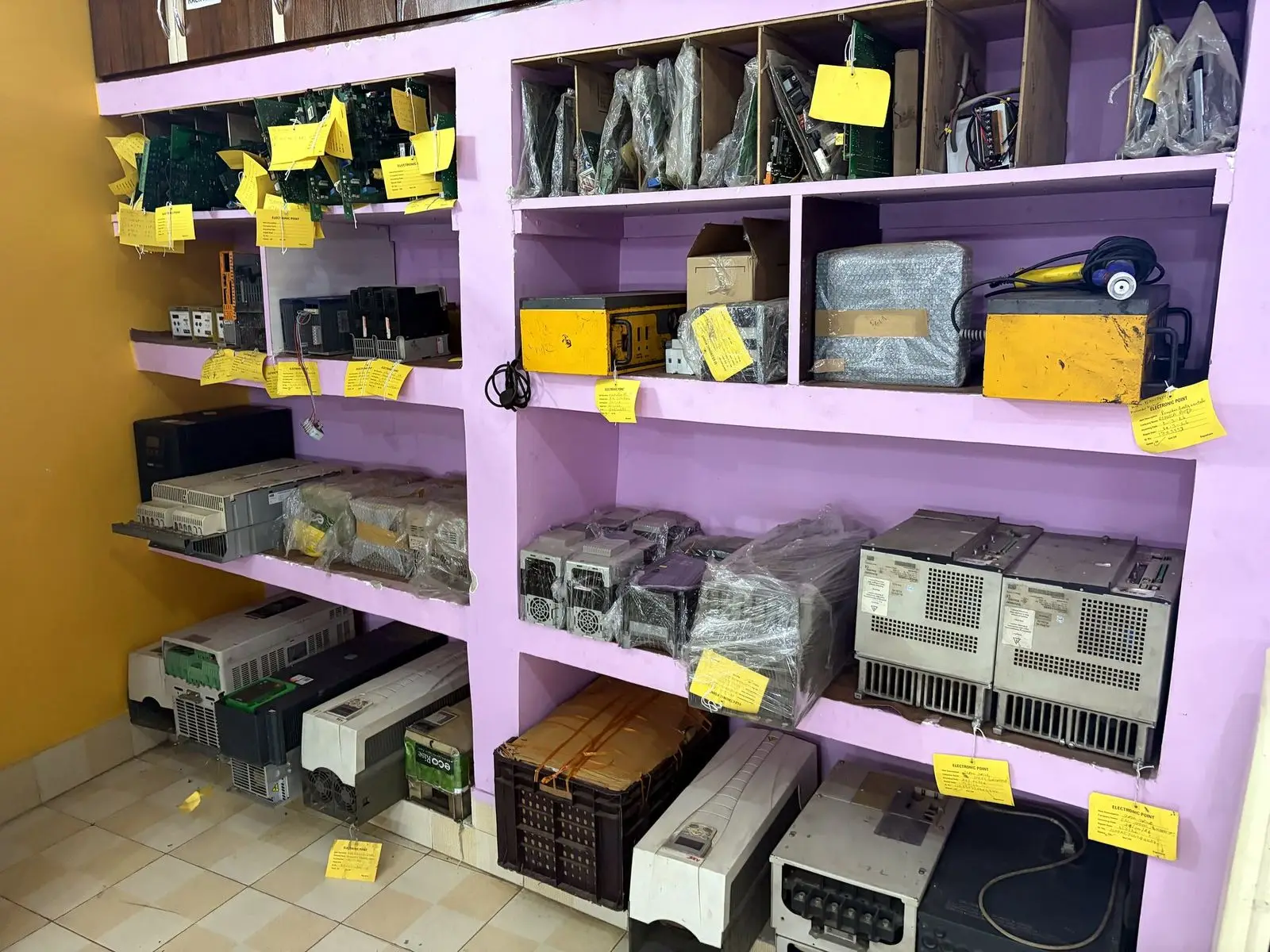 Tagged drives and controllers on the repair-queue shelves